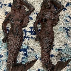 Vintage mermaid wall hooks